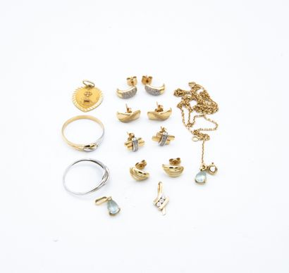 *Set of gold pendants, rings, earrings and...