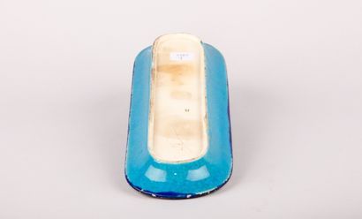 LONGWY, 

Large oval glazed earthenware pocket...