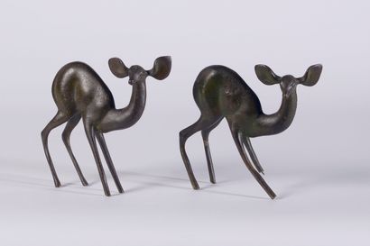 Raoh SCHORR (1901-1991) 

Two fawns in bronze...