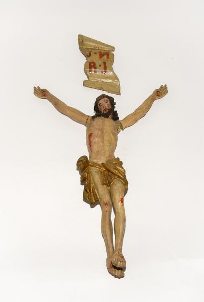 Christ et son titulus en bois sculpté polychrome

Fin...