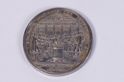 REVOLUTION MÉDAILLE en bronze argenté POUR...