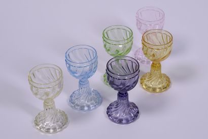 BACCARAT

Set of stemmed glasses in cut and...