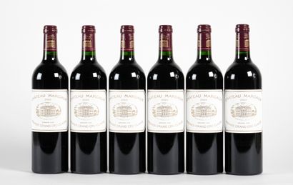 6 B CHÂTEAU MARGAUX (Original wooden case)...