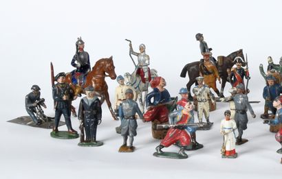 Ensemble de soldats en plomb creux et aluminum...