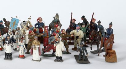 Ensemble de soldats en plomb creux et aluminum...