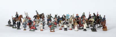 Ensemble de soldats en plomb creux et aluminum...