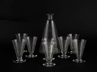 BACCARAT. 
Part of a liqueur service in crystal...