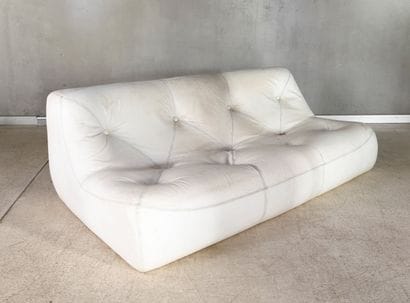 ROSET LINE.
Three-seater sofa in beige upholstered...