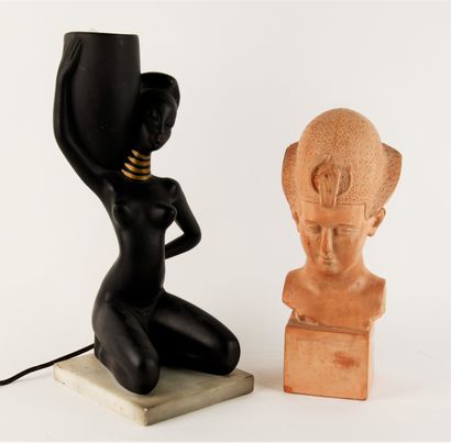 Reunion of two ceramics, including :
- ROLLET...