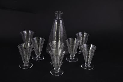 BACCARAT. 
Part of a liqueur service in crystal...