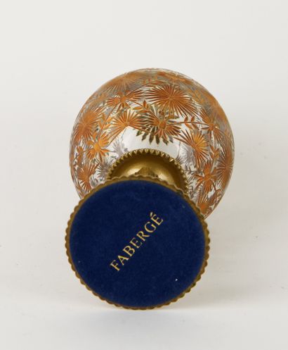 FABERGE.
Cut crystal egg with incised and...