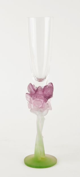 DAUM France.
Champagne flute in crystal and...