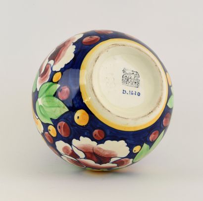 KERAMIS.
Ceramic ball vase with polychrome...