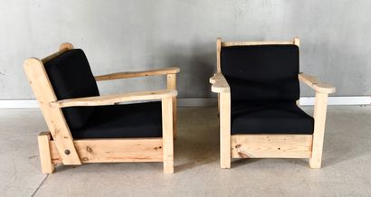 FRENCH WORK FROM THE 1950S.
Pair of armchairs...