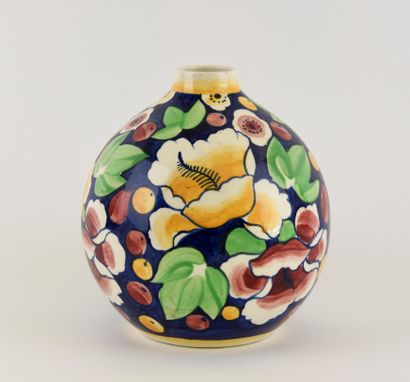 KERAMIS.
Ceramic ball vase with polychrome...