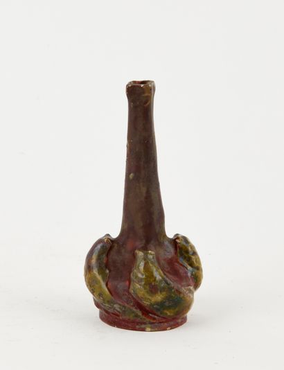 SAINT AMAND.
Stoneware soliflore with iridescent...