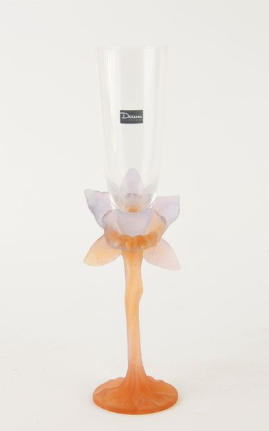 DAUM France.
Champagne flute in crsital and...