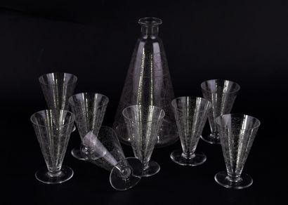 BACCARAT. 
Part of a liqueur service in crystal...