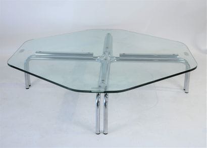 CASSINA. 
Coffee table with octagonal glass...