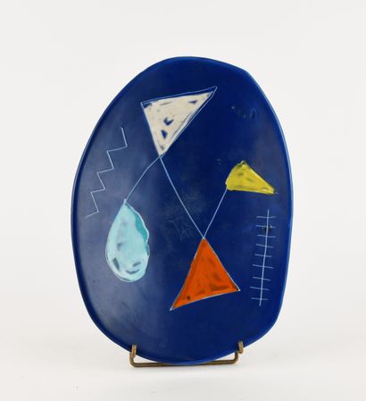 VALLAURIS, circa 1960.
Ceramic bowl with...