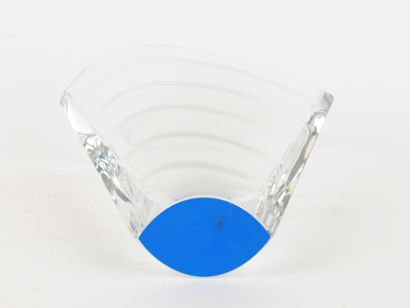 BACCARAT.
Flared crystal vase with wave design...