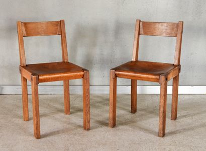 Pierre CHAPO (1927-1987).
Pair of chairs,...
