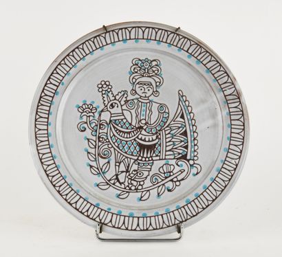 Michel BARBIER (1931-2004).
Ceramic plate...