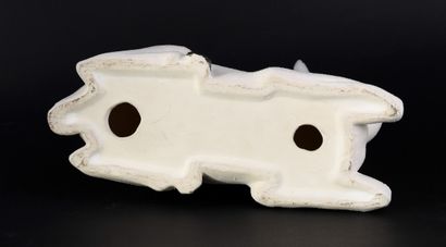 Fawn in bubbled ceramic with white and black...