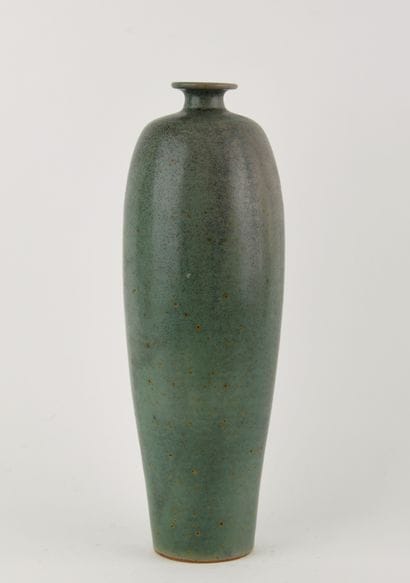 Large ovoid vase with narrow neck in stoneware...