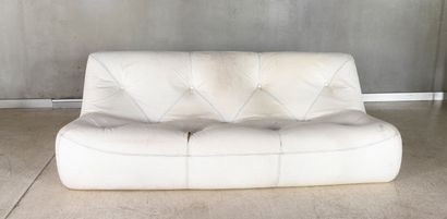 ROSET LINE.
Three-seater sofa in beige upholstered...