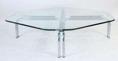 CASSINA. 
Coffee table with octagonal glass...