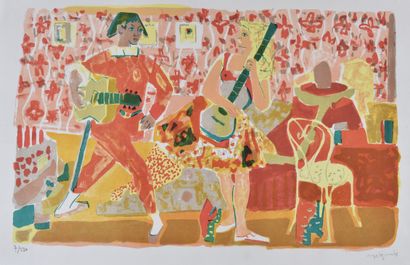 Roger BEZOMBES (1913-1994)
La danse des guitaristes
Color...
