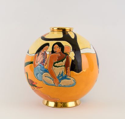 Paul GAUGUIN (1848-1903), after and LONGWY.
Ceramic...