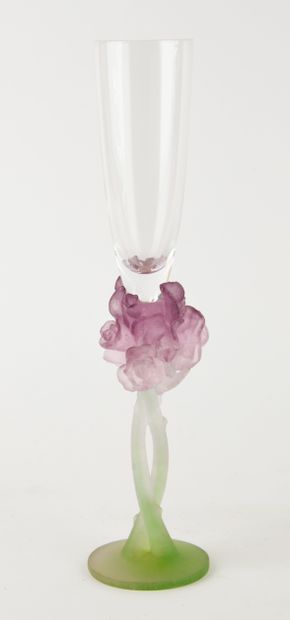 DAUM France.
Champagne flute in crystal and...