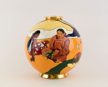 Paul GAUGUIN (1848-1903), after and LONGWY.
Ceramic...