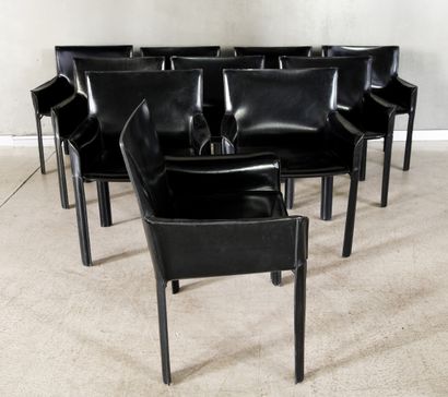 DE COURO OF BRAZIL.
Suite of ten armchairs...