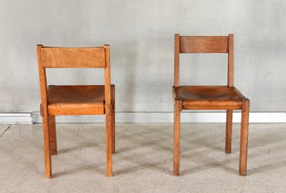 Pierre CHAPO (1927-1987).
Pair of chairs,...