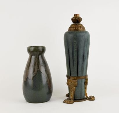 DEMBAC.
Reunion of a ceramic vase and lamp....
