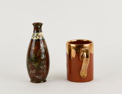 BRENNER Caen.
Earthenware ovoid vase decorated...