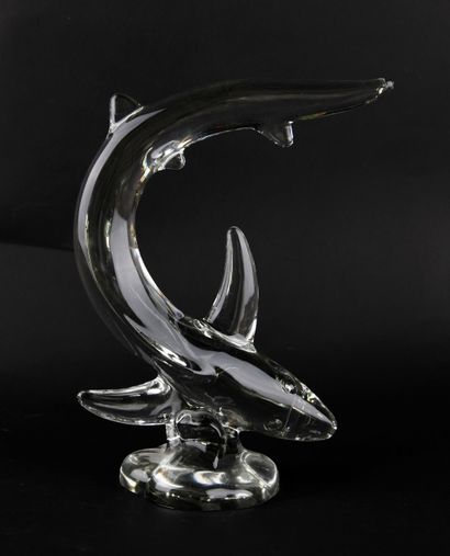 Sturgeon in molded pressed glass. 
20th century....