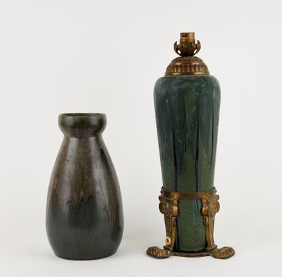 DEMBAC.
Reunion of a ceramic vase and lamp....