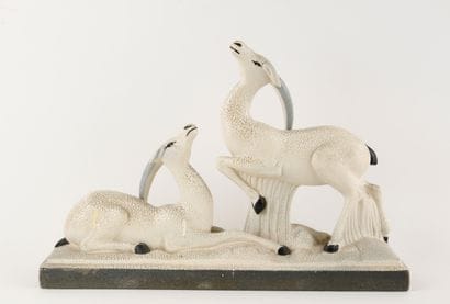Charles LEMANCEAU (1905-1980)
Gazelles, 
White...