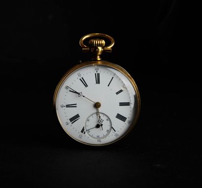 Montre à gousset en or jaune.
Le cadran émaillé...