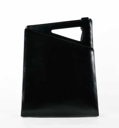 LANCEL
Structured shoulder bag in black leather...