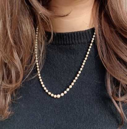 Necklace of probably fine pearls.
D pearls:...
