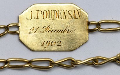 18K (750 thousandths) yellow gold gourmette...