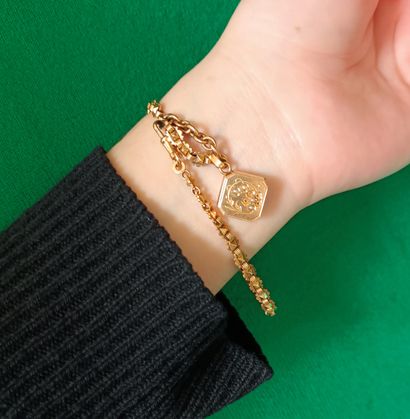 Antique 18K (750 thousandths) rose gold bracelet...