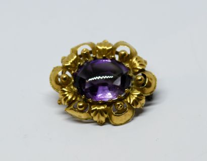 Antique brooch with flower design centered...