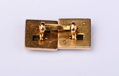 Pair of square cufflinks set with 8 synthetic...
