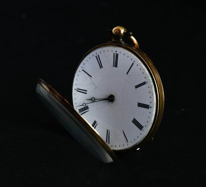 Montre à gousset en or jaune.
Le cadran émaillé...